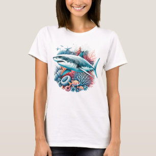 BEAUTIFUL SHARK IN OCEAN WITH FISH AND CORAL T-Shirt