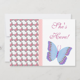 Beautiful "She's Here!" Baby Announcement