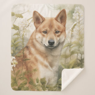 Beautiful Shiba Inu Sherpa Blanket