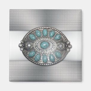 Beautiful shinning antique metal belt buckle image magnet