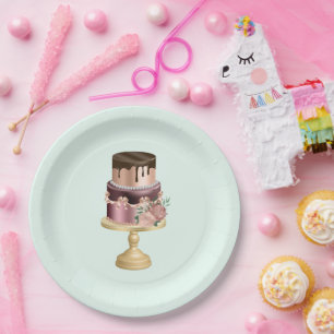 Beautiful Shiny Glam Party Cake Paper Plate