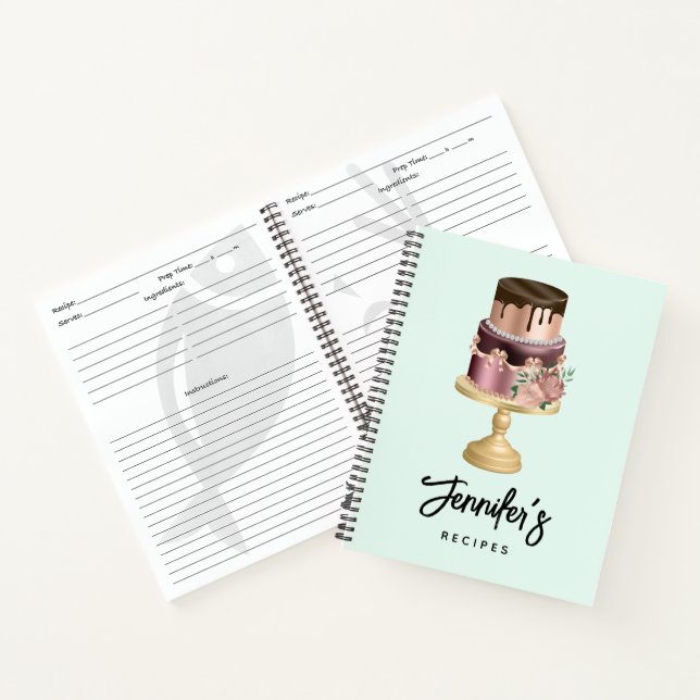 Beautiful Shiny Glam Party Cake Recipes Notebook (Inside)