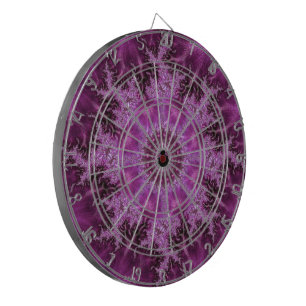 Beautiful Shiny Purple Mandlebrot Fractal Art Dartboard