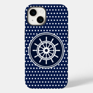 Beautiful Ship's Wheel Maritime Blue And White Case-Mate iPhone 14 Case