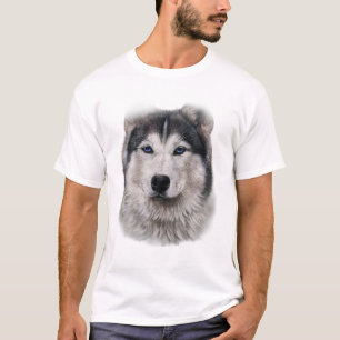 Beautiful Siberian Husky Dog Face T Shirt
