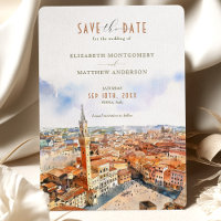 Beautiful Siena, Italy Save-the-Date Invitation