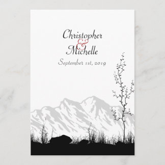 Beautiful Silhouette Mountain Wedding Invitation