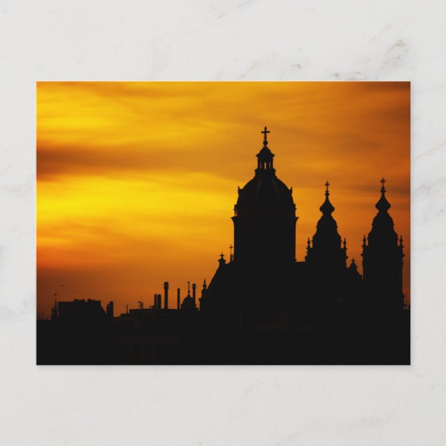 Beautiful Silhouette Sunset Postcard (Front)