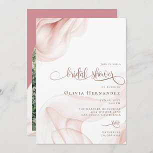 Beautiful Silky Blush Bridal Shower Photo Invitation