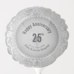 Beautiful Silver 25th Wedding Anniversary Balloon<br><div class="desc">Beautiful Silver 25th Wedding Anniversary Balloon. This product is available in three different sizes. (PLEASE BE SURE TO RESIZE THE GRAPHICS "IF NEEDED" BY CLICKING ON CUSTOMIZE BUTTON OR CONTACT ME) ⭐This Product is 100% Customisable. Graphics and / or text can be added, deleted, moved, resized, changed around, rotated, etc......</div>