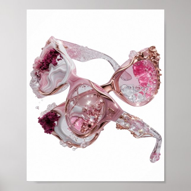Beautiful Silver ABSTRACT ART Graphic Design Poster (Front)