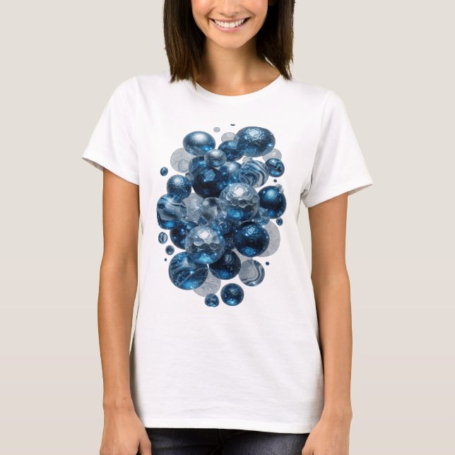 Beautiful Silver BLUE STARS Custom Tee (Front)