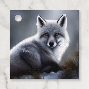 Beautiful Silver Fox  Favour Tags