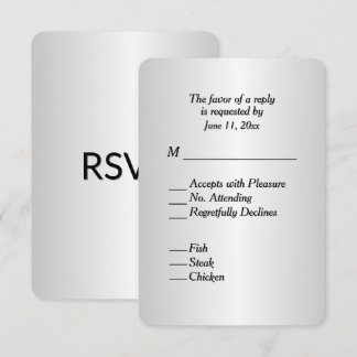 Beautiful Silver Gradient Shine RSVP with Menu
