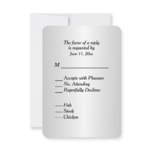 Beautiful Silver Gradient Shine RSVP with Menu