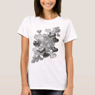 Beautiful Silver HEARTS OF GLASS Shirt Design