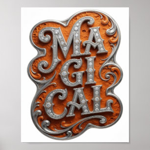 Beautiful Silver MAGICAL Artistic Motif Poster