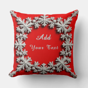 Beautiful Silver Snowflake Decorations Cushion
