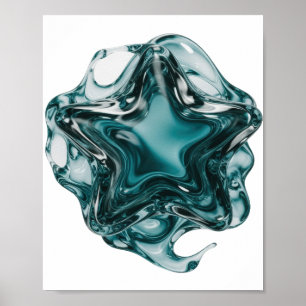 Beautiful Silver STAR BALL Text Design Poster