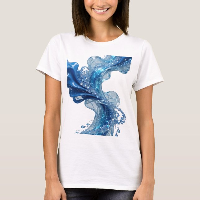Beautiful Silver WATER'S WAVE Quote Shirt (Front)