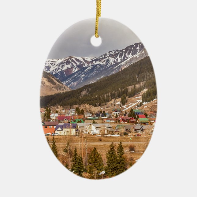 Beautiful Silverton Colorado Ceramic Ornament (Front)