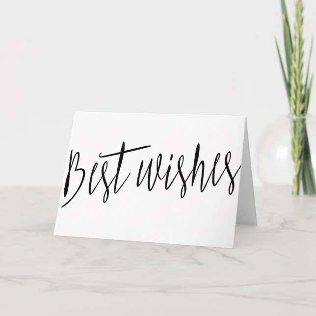 Beautiful simple calligraphy "Best wishes" Card (Front)