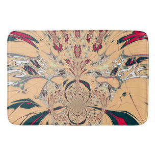 Beautiful simple floral motif personalised design bath mat