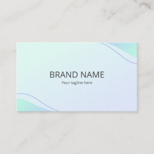 Beautiful Simple Minimal Elegant Blue Green Wave F Business Card