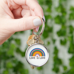 Beautiful Simple Minimal Love Is Love Pride Key Ring