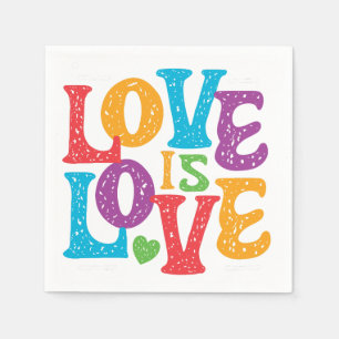 Beautiful Simple Minimal Love Is Love Pride Napkin