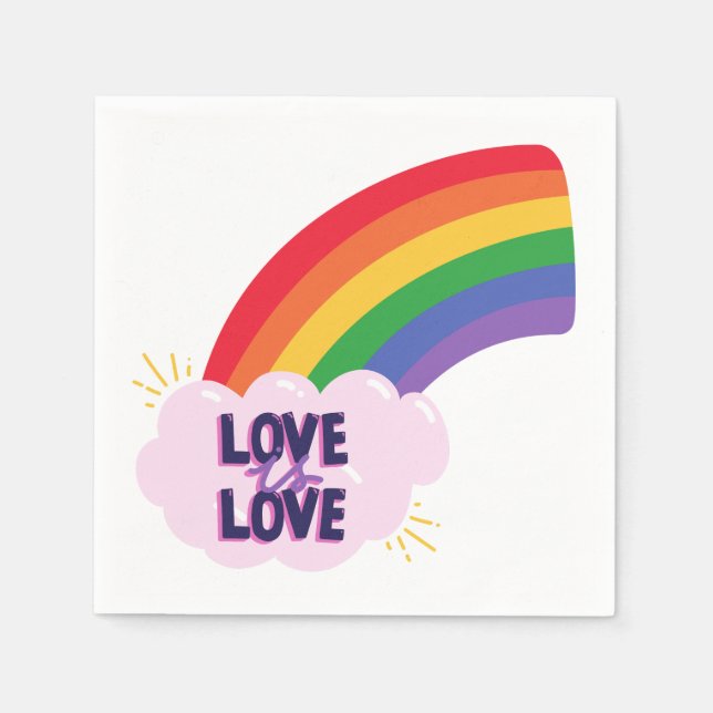 Beautiful Simple Minimal Love Is Love Pride Napkin (Front)