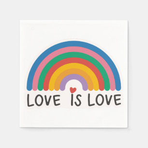 Beautiful Simple Minimal Love Is Love Pride Napkin
