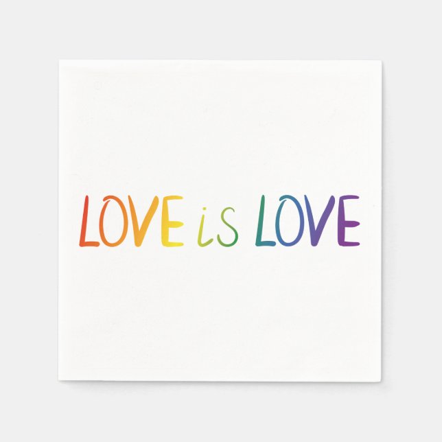 Beautiful Simple Minimal Love Is Love Pride Napkin (Front)