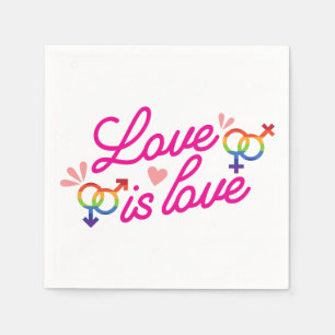 Beautiful Simple Minimal Love Is Love Pride Napkin