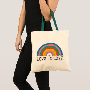 Beautiful Simple Minimal Love Is Love Pride Tote Bag