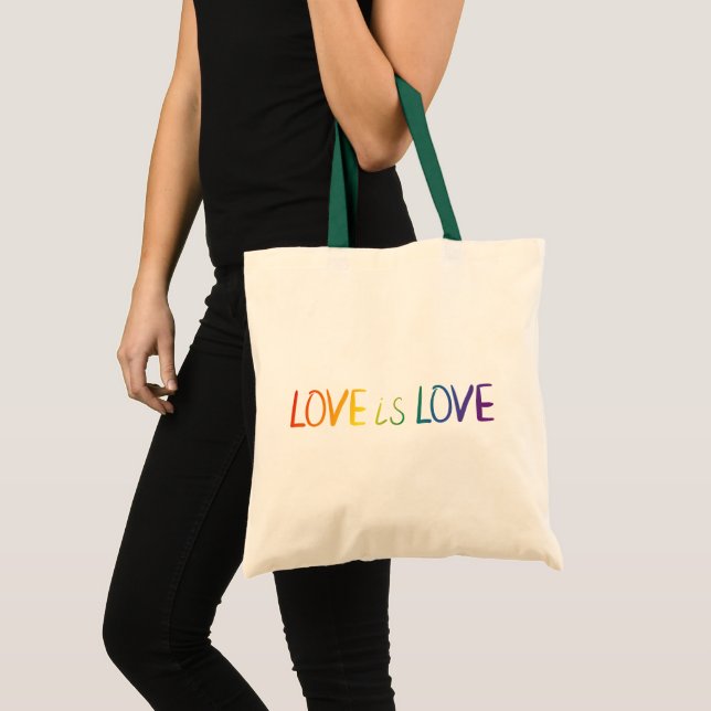 Beautiful Simple Minimal Love Is Love Pride Tote Bag (Front (Product))