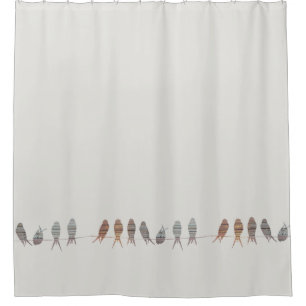Beautiful Simple Modern Birds On A Wire Shower Curtain