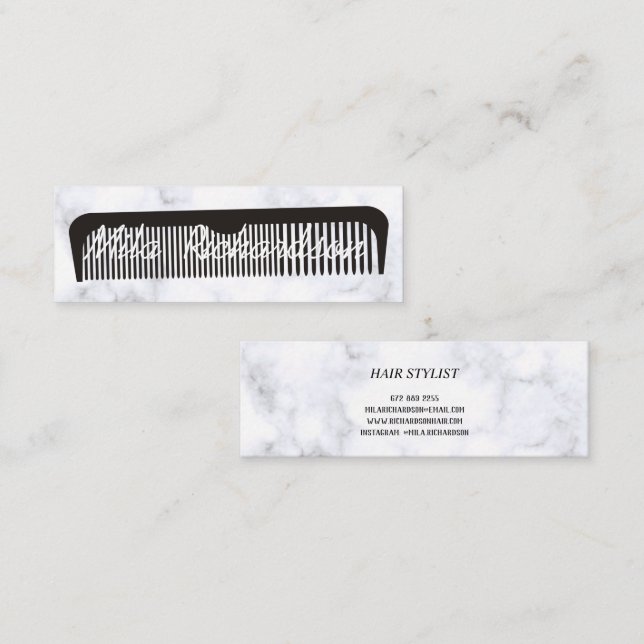 Beautiful simple white style for all hairdressers  mini business card (Front/Back)