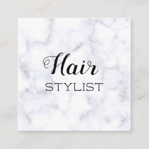 Beautiful simple white style for all hairdressers square business card