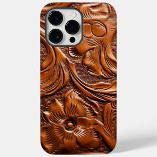 Beautiful Simulated Western Tooled Leather Pattern Case-Mate iPhone 14 Pro Max Case