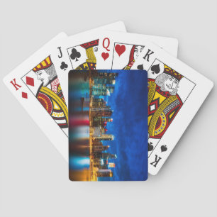 Beautiful Singapore City Skyline at Sunset Playing Cards