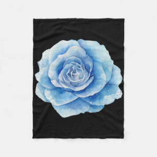 Beautiful Single Blue Rose In Watercolor Yoga Gym Fleece Blanket