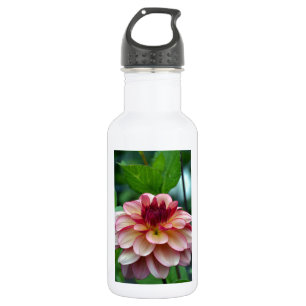 Beautiful single pink dahlia flower 532 ml water bottle