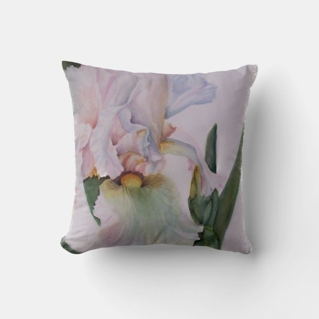 BEAUTIFUL SINGLE WHITE IRIS TOSS PILLOW (Front)