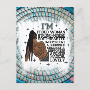 Beautiful sista melanin woman black girl magic fun holiday postcard
