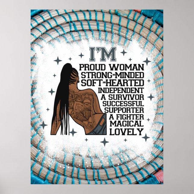 Beautiful sista melanin woman black girl magic fun poster (Front)