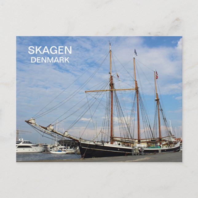 Beautiful Skagen  Denmark Old Ship Postard! Postcard (Front)