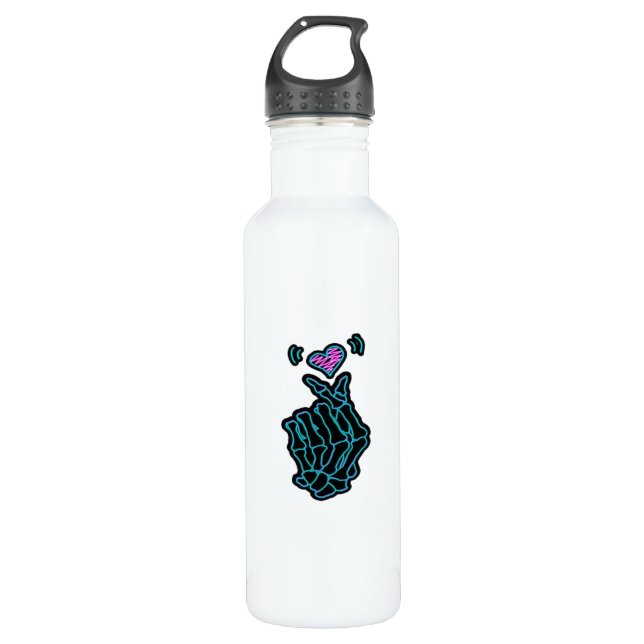 Beautiful Skeleton Hands With A Heart Signal For H 710 Ml Water Bottle (Front)