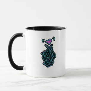 Beautiful Skeleton Hands With A Heart Signal For H Mug
