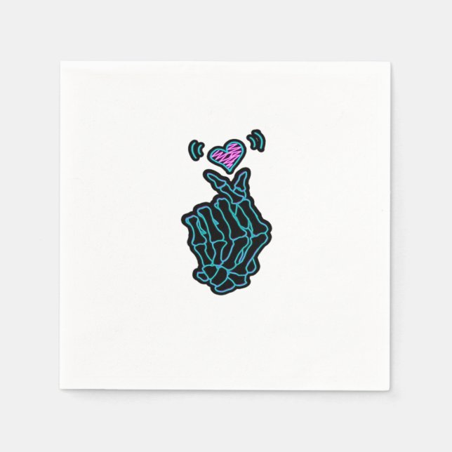 Beautiful Skeleton Hands With A Heart Signal For H Napkin (Front)